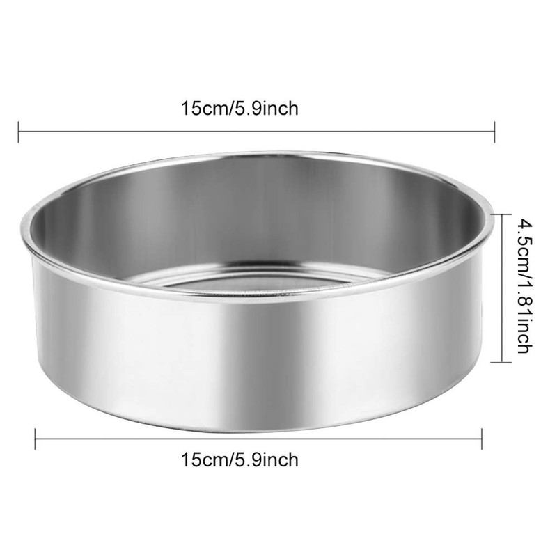 Snillok Flour Sieve Fine Mesh Stainless Steel Round Sifter 60