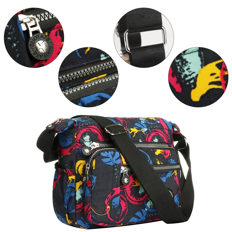 Cross body Bag Women Multi Pocket Lightly Nylon Messenger Bag