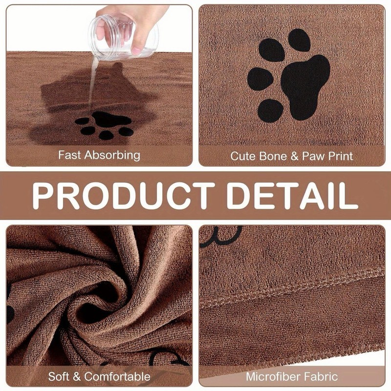 Pnoyws 2 Pack Dog Towels, 50 x 100cm Super Absorbent