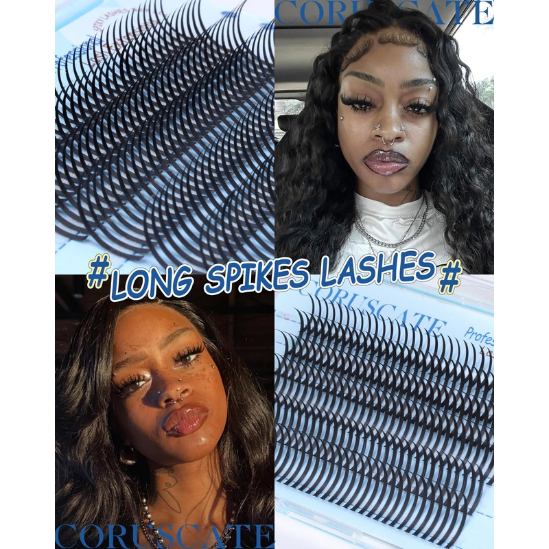 CORUSCATE Lash Clusters Spikes 16mm-22mm Lash Spikes Fairy Eyelash Spiky