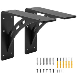 Firmetal FIRMETAL 9"x8"x2.5" Heavy Duty Shelf Bracket max Load 1100 LBS,Premium Alloy Metal Mantel Brackets , (Set of 2) Fireplace Mantel Brackets - Countertop Support Brackets - (9 inch x 8 inch)