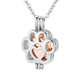 Pet Cremation Jewelry For Ashes For Dog/Cat Paw Urn Ashes Necklace for Women Men Mini Circle Vial Cremation Ash Pendant Loved One Memorial Jewelry