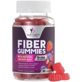 Gomitas de fibra para adultos extra fuerte de inulina 4000 mg – Suplemento de fibra dietética natural para apoyo digestivo – 60 gomitas