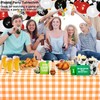 WNINK 2 Pack Orange and White Checkered Rectangular Plastic Tablecloths,
