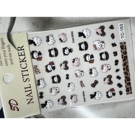 Full of Picks Cute 5D Heller Kitty Kitty Puppy Ribbon Pumpkin Nail Sticker, 1 Piece, TC-163 / 픽한가득 귀여운 5D 헬러키티 Kitty 강아지 리본 호박 네일 스티커, 1개, TC-163
