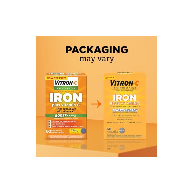 Vitron-C Iron Supplement, Immunity Support Iron Supplements with Vitamin C,