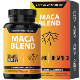 Maca Blend  Maca Peruana Orgnica  Maca Amarilla, Negra y Roja  Sin Azcar - Suplemento Alimenticio Vegano Beyond Vitamins - Ingredientes NON GMO (60...