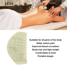 Jade Stone Massage Comb, Massage Guasha Scalp Comb, Meridian Drainage, Hand Held, Reduces Pain, Acuppoint Treatment, Jade Stone Scratching Comb