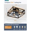 LEDIARY Caged Low Profile Ceiling Fans with Lights and Remote,