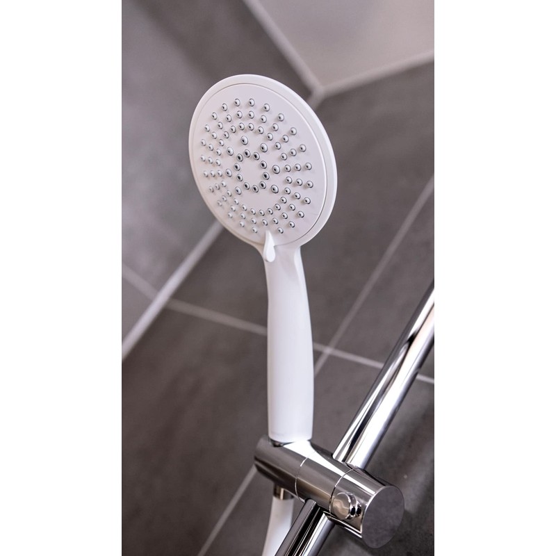 WENKO Young White Shower Head, Durable Universal Hand Shower, Trendy