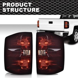 CNNELL Tail Lights Assembly Rear Lights Compatible With 2016-2019 Chevy Silverado 1500 2500 HD, Fit GMC Sierra 3500 HD with Dually Wheels Pair Smoky Lens Rear Tail Lamp with Wiring Harness