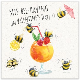 Twizler Funny Valentine's Day Card with Drunk Bees - Valentine Card for Husband Wife or Boyfriend Girlfriend - Valentine's Card for Him Her or Fiancé Fiancée Partner