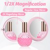 Qianyu 2 Pcs Small Compact Mirror Round Hand Held Cosmetic