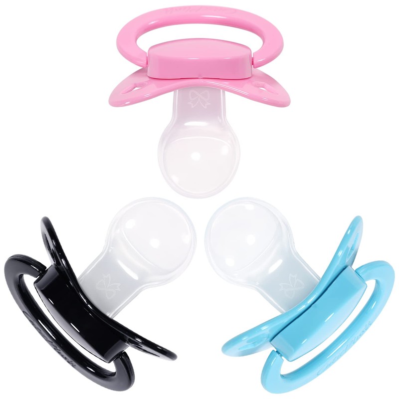 CutiePlusU Adult Size Pacifier Large Shield 3 Pack - Pink,