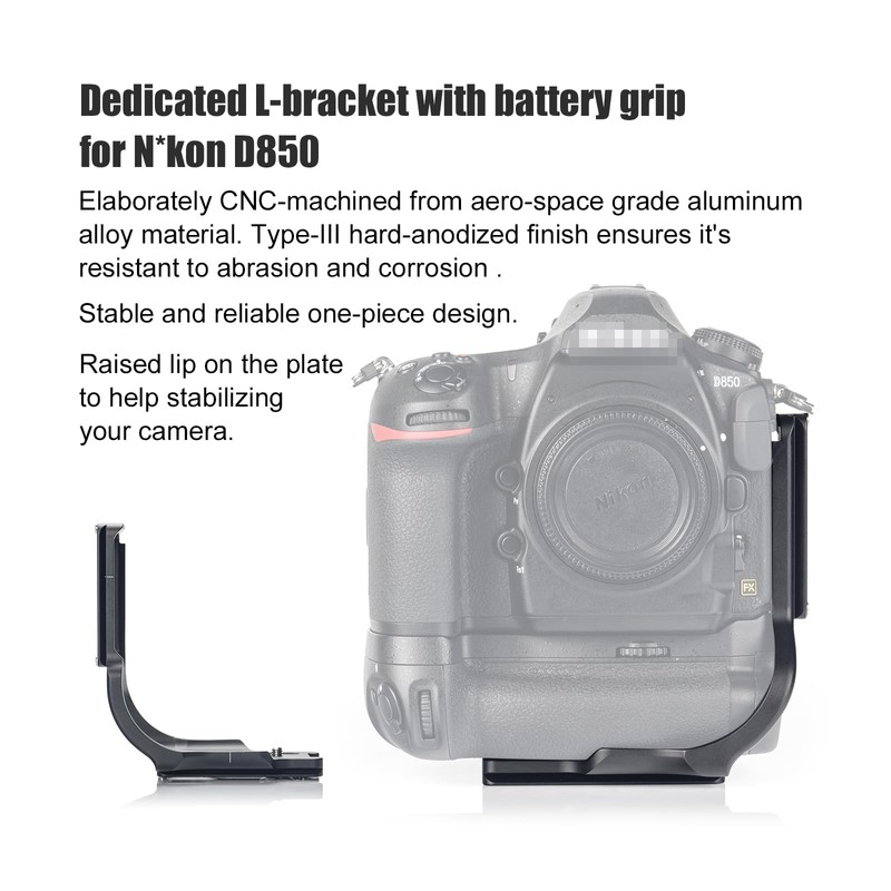 SUNWAYFOTO PNL-D850G L-Bracket for Nikon D850 + Grip