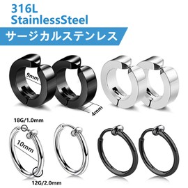 Umiwe Faux Earrings, Men's, Women's, Zical Stainless Steel, No-hole earrings, Metal Allergy-friendly Accessories, Birthday, Anniversary, Christmas Gift, Unisex, Ear Cuff, Stainless Steel