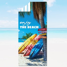 yumcute Microfiber Adult Beach Towel: Super Absorbent, Fast Dry, Large and Sand-Free - Perfect for Beach, Swimming, and Physical Exercise (Rowing Boat Design | 70.8 * 31.5 inches)