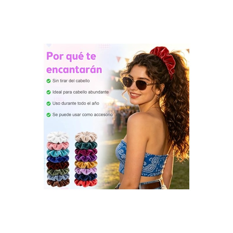 HEYMKGO Scrunchies para Mujer y Adolescente, Set de 40 Piezas
