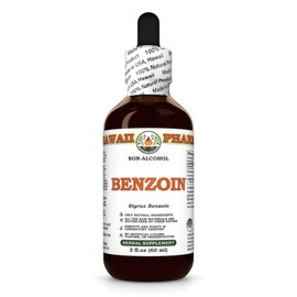 Benzoin (Styrax Benzoin) Dry Gum Glycerite, Made in Hawaii, All Natural, Vegan, Lab Tested Alcohol-Free Liquid Extract - 2 fl.oz