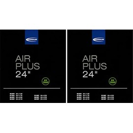 2 x Schwalbe Air Plus Inner Tube 24 Inch 40/62-507 Schrader Valve AV10AP Bicycle Inner Tube