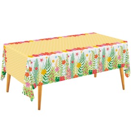 Gatherfun Hawaiian Luau Party Supplies Set - Includes 2 Aloha-Themed Disposable Plastic Tablecloths,Tropical Party Decorations for BBQs, Tropical Parties, 54 x 108 Inch