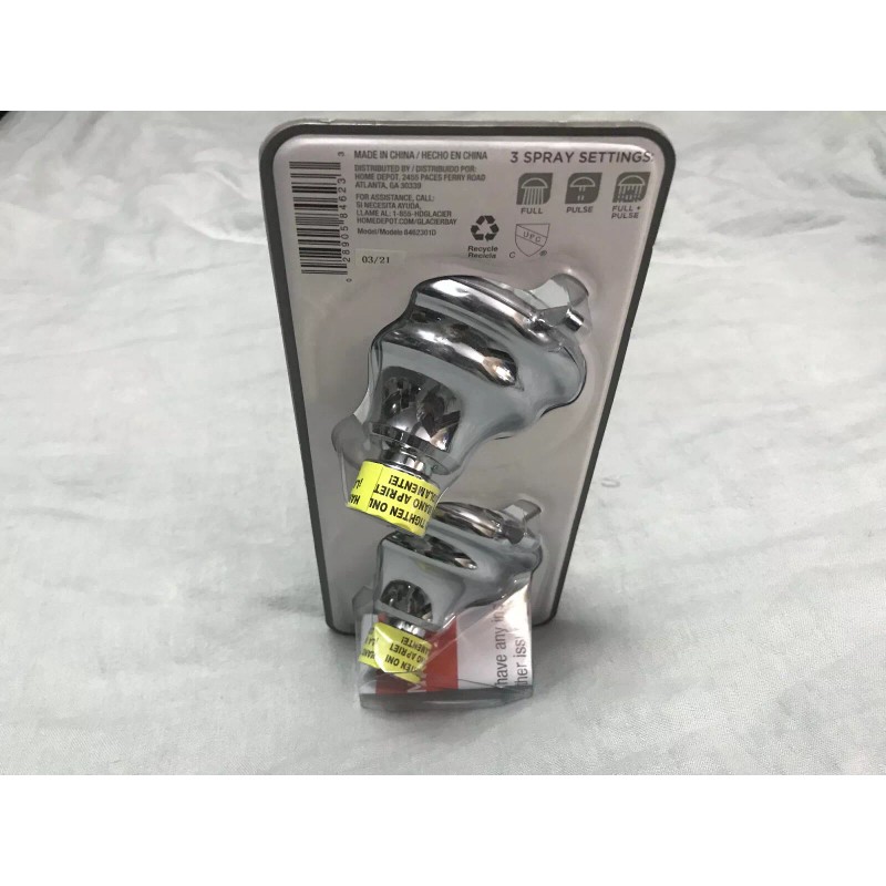 Glacier Bay Multi-Function 3 Spray Settings Chrome Finish Showerhead 2