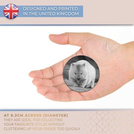 Destination Vinyl ltd Magnet for Refrigerator, Fridge BW - Cute Wombat Australia Animal for Office, Cabinet and Whiteboard, Magnetic Stickers, 38239