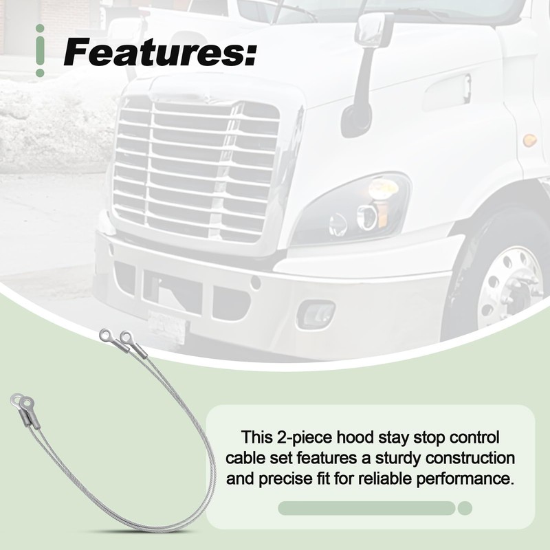 2 PCS Hood Stay Stop Control Cable Set Compatible with