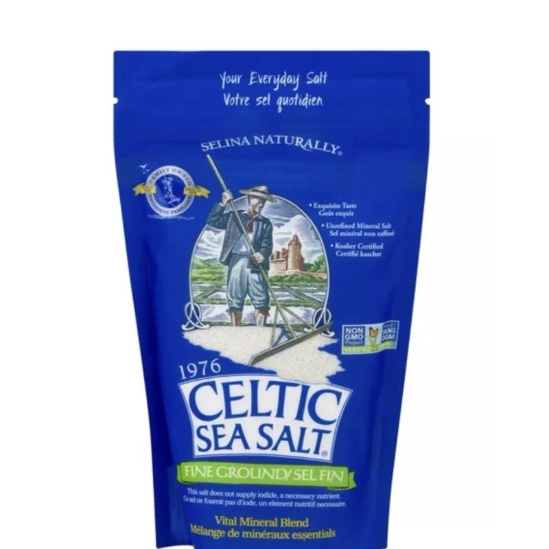 Salina Naturally CELTIC SEA SALT Fine Ground 1/2 LB Bag!