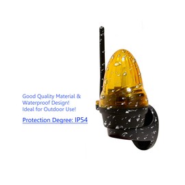 Supreform IP54 Weatherproof 12V-240V AC/DC Universal LED Flashing Warning Light Alarm Lamp for Gate Opener and Garage Door Opener with Yellow Signal, High-Brightnes Light