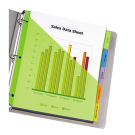 AVERY Big Tab Pocket Insertable Plastic Dividers for Laser and Inkjet Printers, 9-1/4" x 11-1/8", 5 tabs, Multi-Colour, 1 Set, (11902)