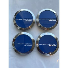 Work Wheels Emotion Blue Flat Center Caps ZR10 CR Kiwami 4pcs genuine ship today