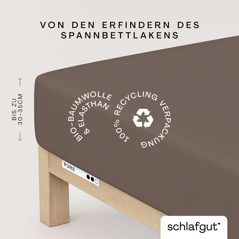 Schlafgut Pure Fitted Sheet 90 x 200 cm to 100
