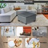 NeColorLife Waterproof Ottoman Cover,Thick Stretch Velvet Slipcover for Square Footstool,Non-Slip