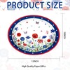 Grencian 50 Pcs 4th of July Flower Oval Paper Plates