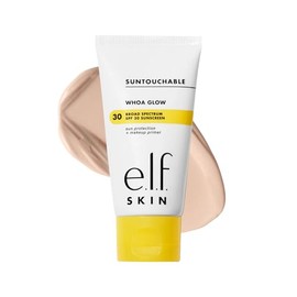 E.L.F. Skin Suntouchable Whoa Glow Spf 30, Protector Solar Y Prebase De Maquillaje Para Un Acabado Resplandeciente, Elaborado Con Ácido Hialurónico, V