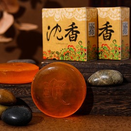 80g Agarwood Handmade Essential Oil Soap Sophora Ginseng Cleansing Soap Bath Soap Brightening Moisturizing Antibacterial Anti-acne 沉香檀香精油手工皂