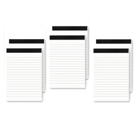 A7 notepads, 6 pieces, 30 sheets, small notes, paper notepad, refills note pad, notepad for notes and reminders, organisation planning, White