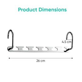 RMTL Space Saving Hangers Heavy Duty Stainless Steel Multiple Hangers Holder - Magic Space Saver Wardrobe Organiser Hangers (8 Pack)