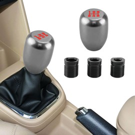Car Gear Shift knob, Manual Transmission Shift Knob, Car Gear Lever Stick Shift Handle with Adapters, Aluminum Shift Knob, 5 Speed Shifter Knob Gear Shift Lever Head Fits Most Manual Vehicle