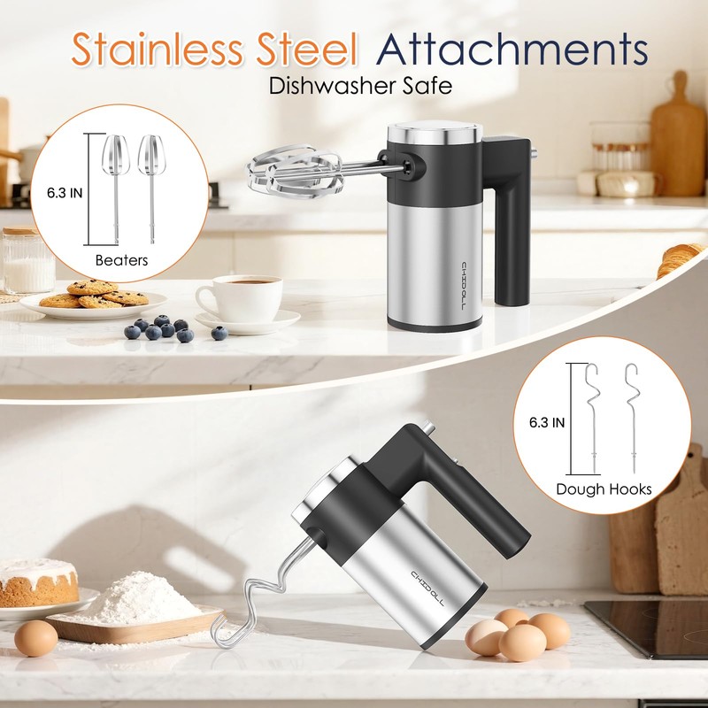 Powerful 600W Hand Mixer, 5-Speed Electric Hand Held Mixer for