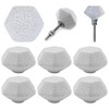 ETHNICITI Pack of 6 Hexagonal White Crackle 40mm Ceramic Door