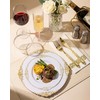 Morejoy 350PCS White and Gold Plastic Plates - Gold Plastic