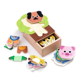 DJECO Arabra Mix 2 Year Old Wooden Inlay Puzzle, Wooden Toy Educational Toy, Gift (DJ01626)