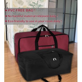 ITAVL 100L Large capacity Storage Bag,Sturdy 500D shiny material super strong,Ideal for bedding,Pillows,Duvets,Clothes or moving home use (Black, 32inch)