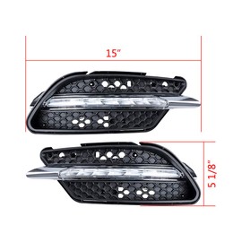 LeeMas Left Right LED DRL Daytime Running Light Compatible with 2008-2011 Mercedes W204 Sport W204 AMG Sport C-Class