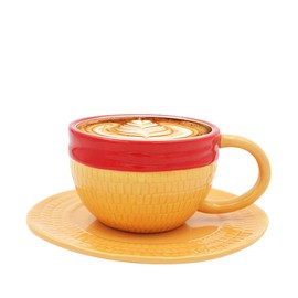 DASIAUTOEM Straw Hat Ceramic Coffee Cup, Anime Novelty Straw Hat Ceramic Coffee Tea Milk Cup with a Plate Straw Hat Anime Cup for Christmas Birthday Gifts Souvenirs