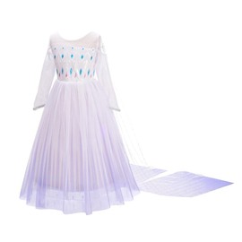 Lito Angels Snow Queen 2 Princess Costume Fancy White Dress with Detachable Train for Girls Kids Age 2-3 Years 262