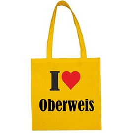 Reifen-Markt Tasche I Love Oberweis Größe 38x42 Farbe Gelb Druck Schwarz