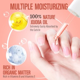 CHUCHU Cuticle Oil for Nails, Pomegranate Jojoba Nail Cuticle Oil Contain Vitamin B & E, Moisturizes Cuticle and Nail's Skin, Strengthens Nails, Prevents Hangnails and Chapped 15ML